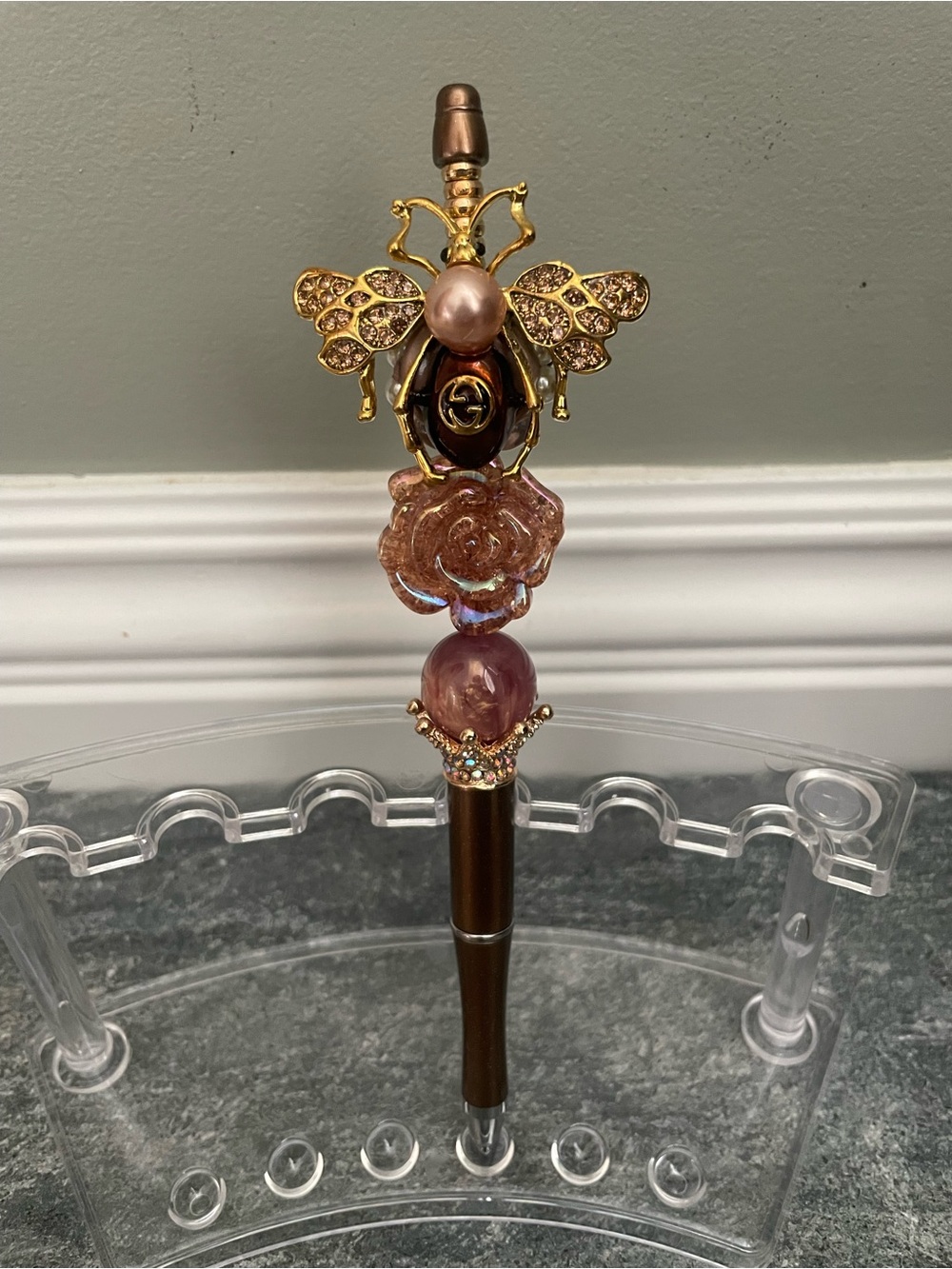 Designer Handmade Beadable XL Bee Decorative Pen